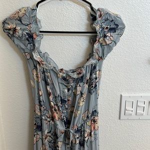 Vici blue floral high-low dress